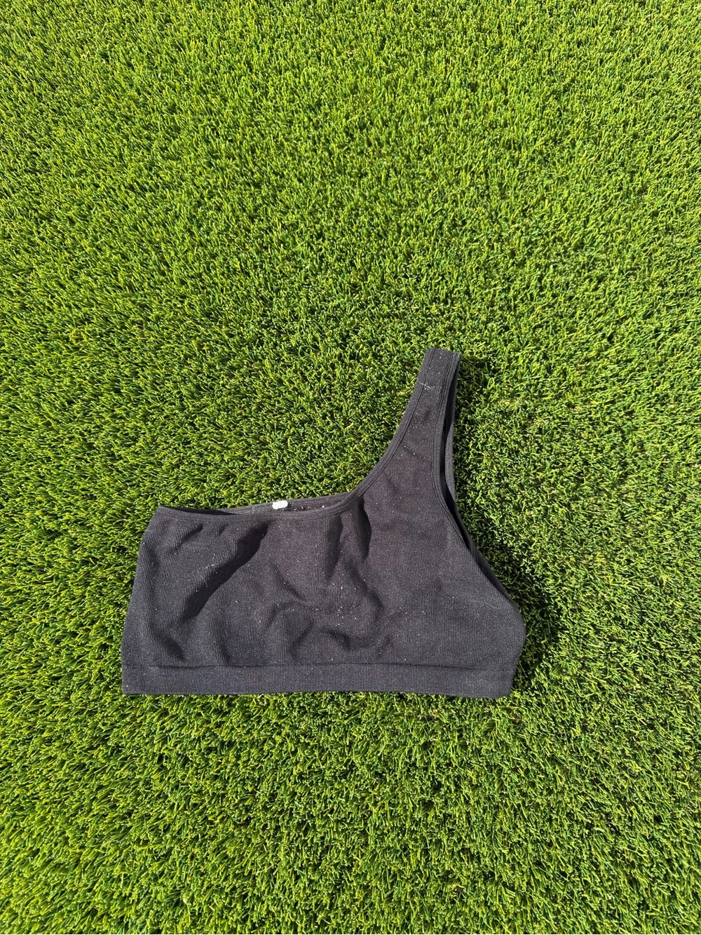 One Shoulder Black Crop Top